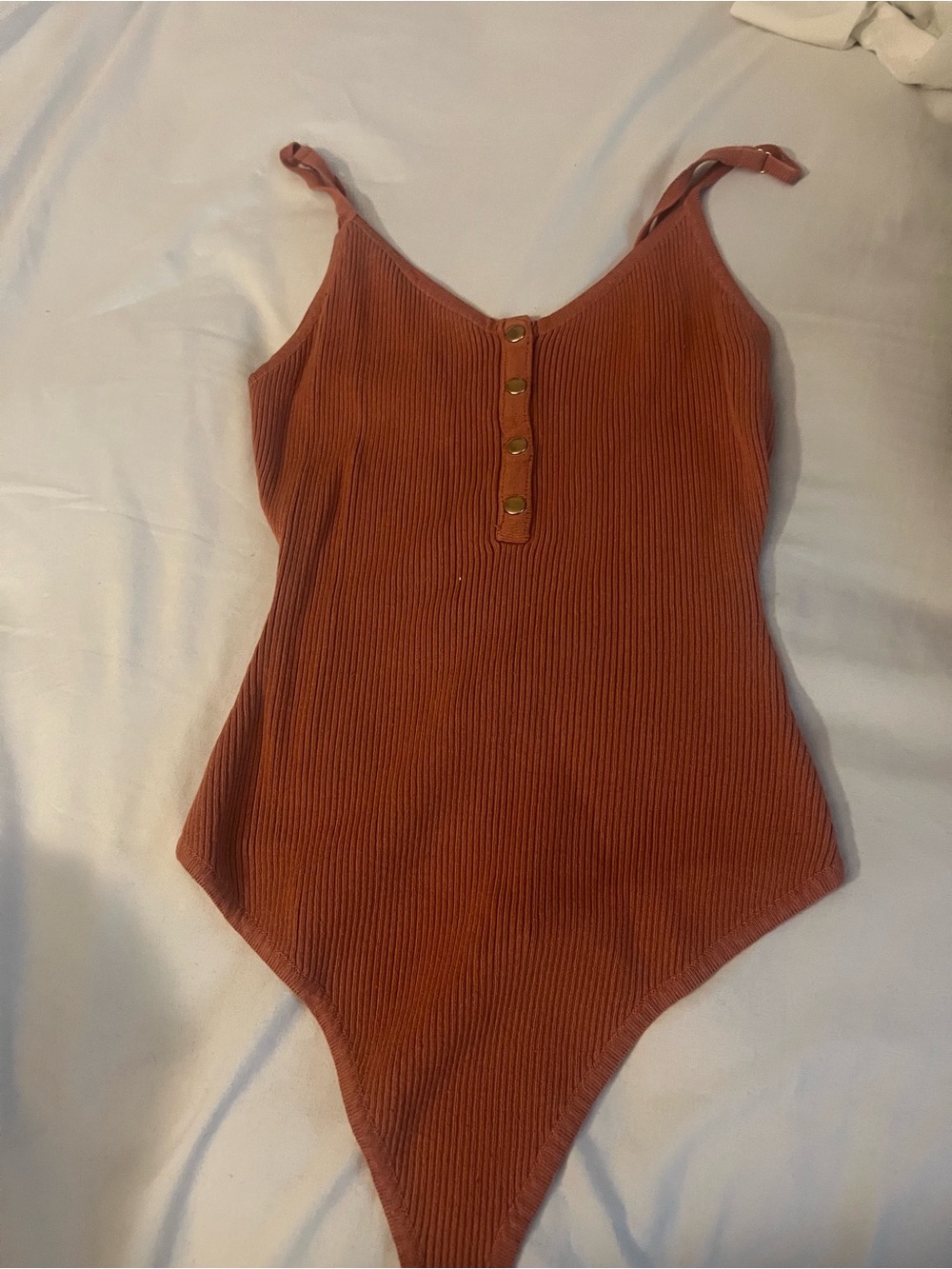 Zara Ribbed Button-Front Bodysuit - Picture 2 of 2